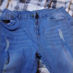 Never worn, walmart jeans, very thick thighs